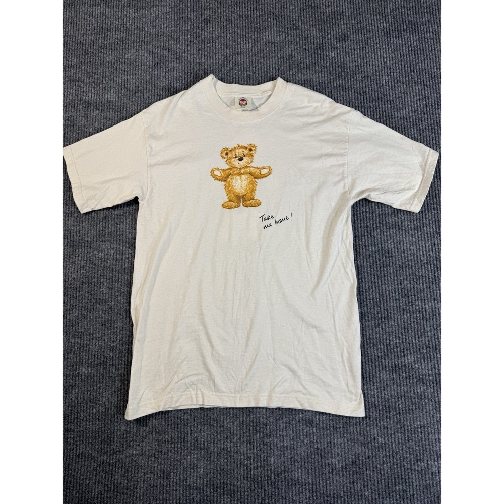 Vintage‎ 90s English Teddy Bear Company Teddy Bear Graphic Tee White Cotton M